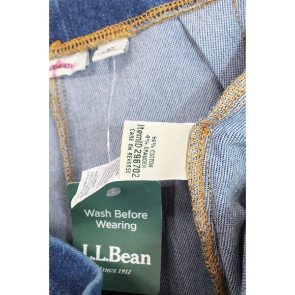 LL Bean Perfect Fit Pants Denim Straight Leg Stonewashed Size 1X Plus - Picture 8 of 11